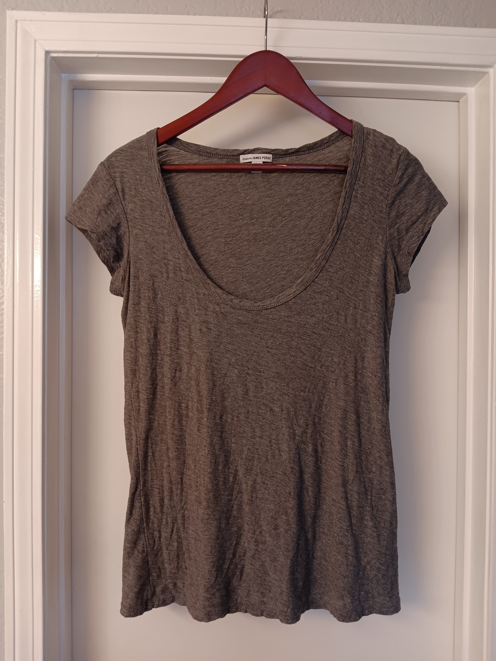 Standard James Perse Scoop Neck Short Sleeve Tee - Gray